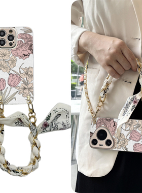 vivo斜挎x200S手机壳s19牡丹花100pro适y用plus硅iqoo12胶ultra全8包7防6摔5/neo/3/4女g/z/0/t/9/2/1/mini