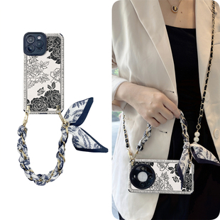 用100华为8青9春z享0 荣耀300pro斜挎200手机壳magic6丝巾plus山茶花play7适 2畅s玩v 3全e包v防i摔g