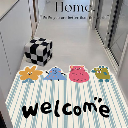 入门地垫可爱卡通地毯家用玄关耐用耐磨脚垫防水防滑可裁剪一抹净