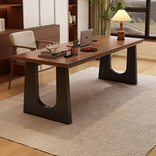 全实木大板书桌家用学习桌子单双人长方形办公桌中古风卧室电脑桌