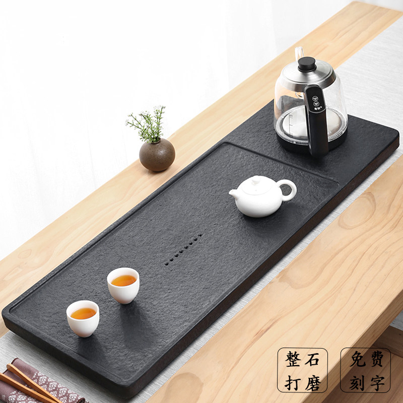 茶具套组乌金石茶盘小型茶海泡茶桌排水茶台烧水壶一体式托盘家用
