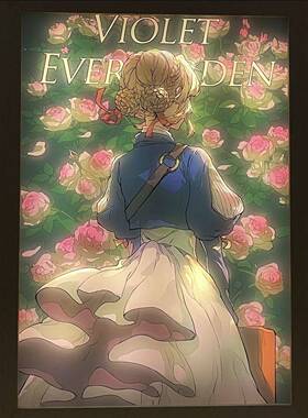 紫罗兰永恒花园薇尔莉特灯光画卡通动漫线条发光画led夜灯氛围灯