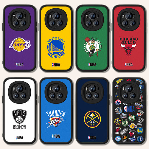 NBA队徽小羊皮手机壳适用荣耀MAGIC6勇士5pro湖人X50公牛40篮网30i马刺20SE凯尔特人9X灰熊V3020PLAY7T6TPRO