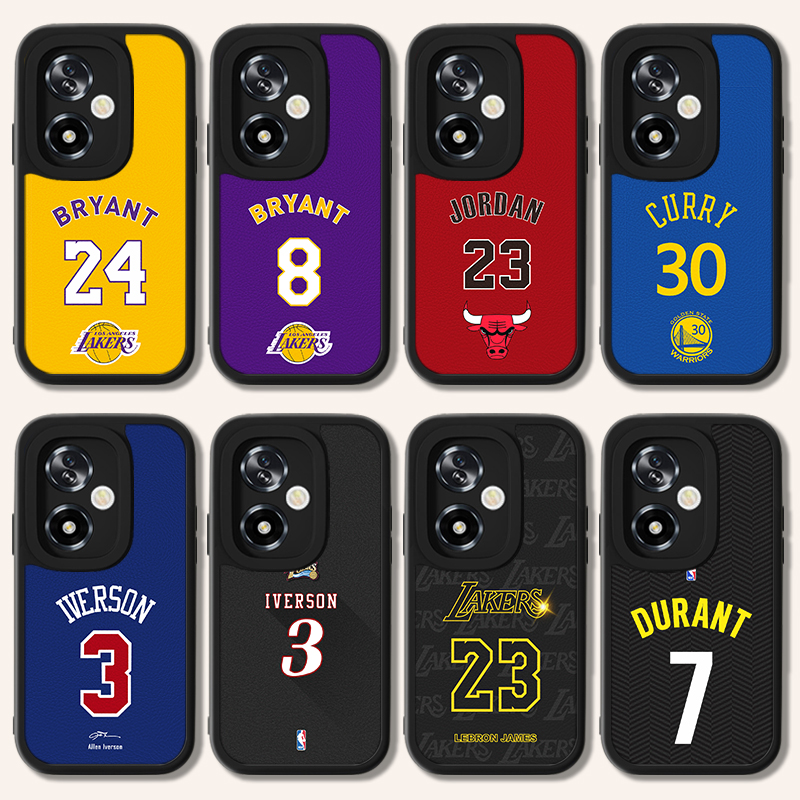NBA科比艾弗森欧文手机壳适用OPPOA2PRO乔丹a1/97库里95/92s球衣号72/57詹姆斯32/11杜兰特巴特勒小羊皮