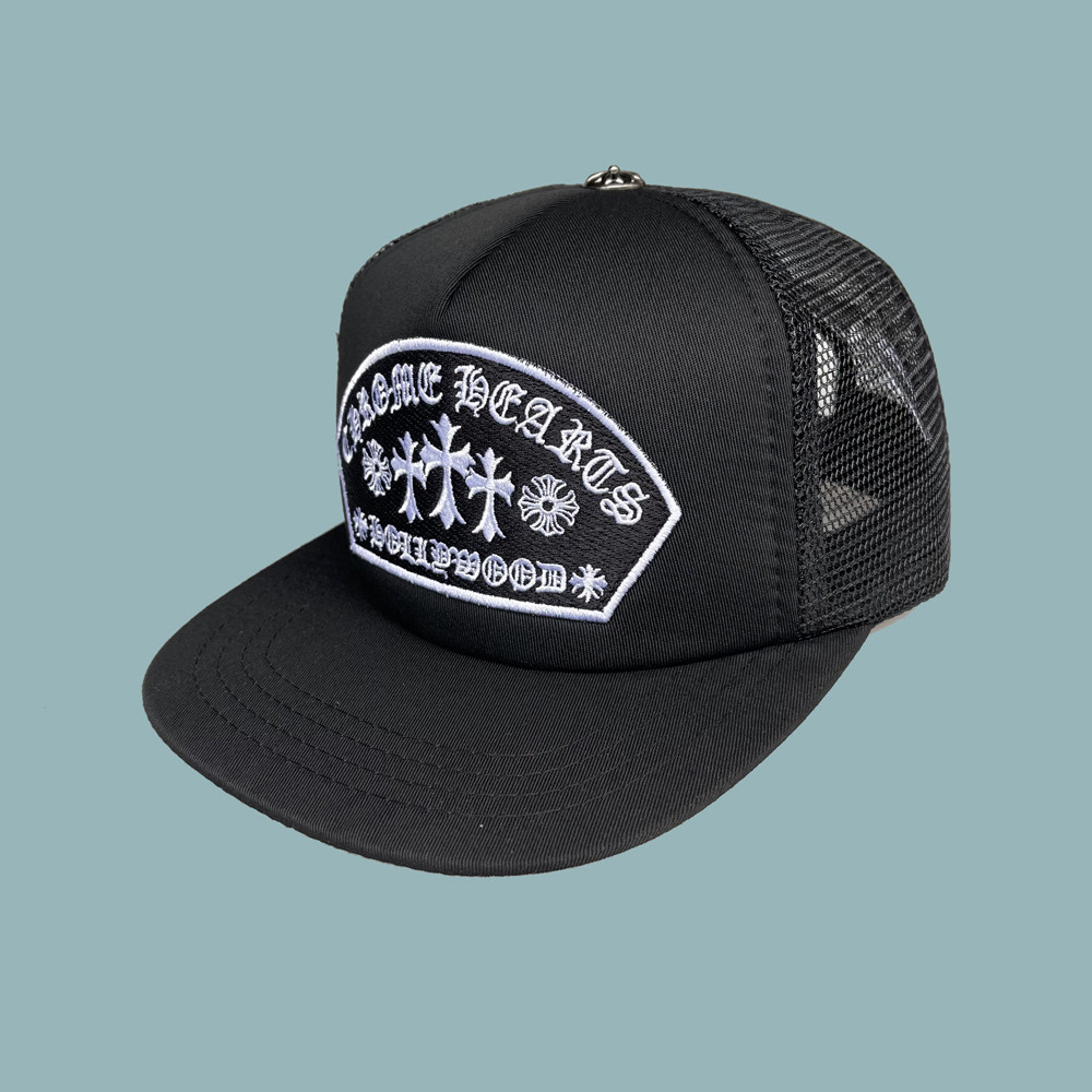 Ch Baseball Hat Trucker Sun Protection Visor Fashion K-style Casual Curved Brim Duck Tongue Hip-Hop Mesh Hat for Men and Women