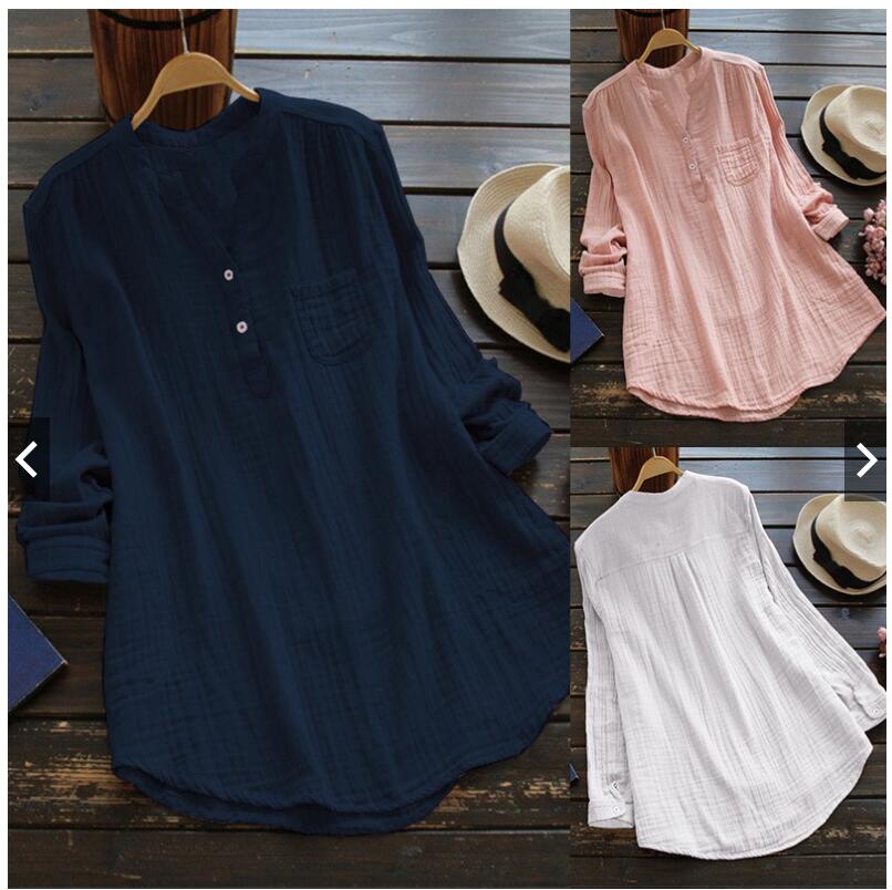 2019 Women blouse autumn t-shirt ladies cotton tops S-5XL