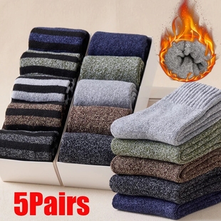 winter socks socks men long wool warm socks for men 5p