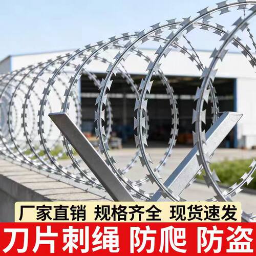 热镀锌不锈钢刀片刺绳学校围墙