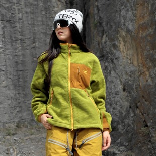 户外巴塔波浪摇粒绒夹克外套登山徒步保暖内胆拼接抓绒立领卫衣