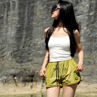 健身速干骑行裤 美式 跑步徒步防泼水 女夏季 山系户外运动短裤