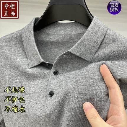 薄款春秋精纺羊毛衫男上衣针织打底衫男款毛衣男士T恤长袖Polo衫