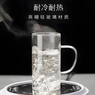 璃杯家用大容量玻51908水杯耐高厚温夏季 日式 加观山绿杯创意喝水