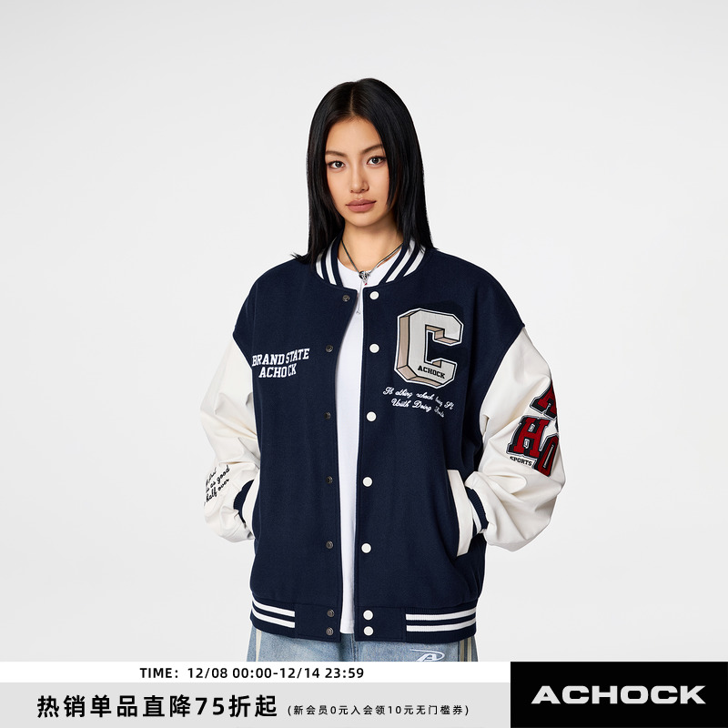 Achock趣味字母夹克外套