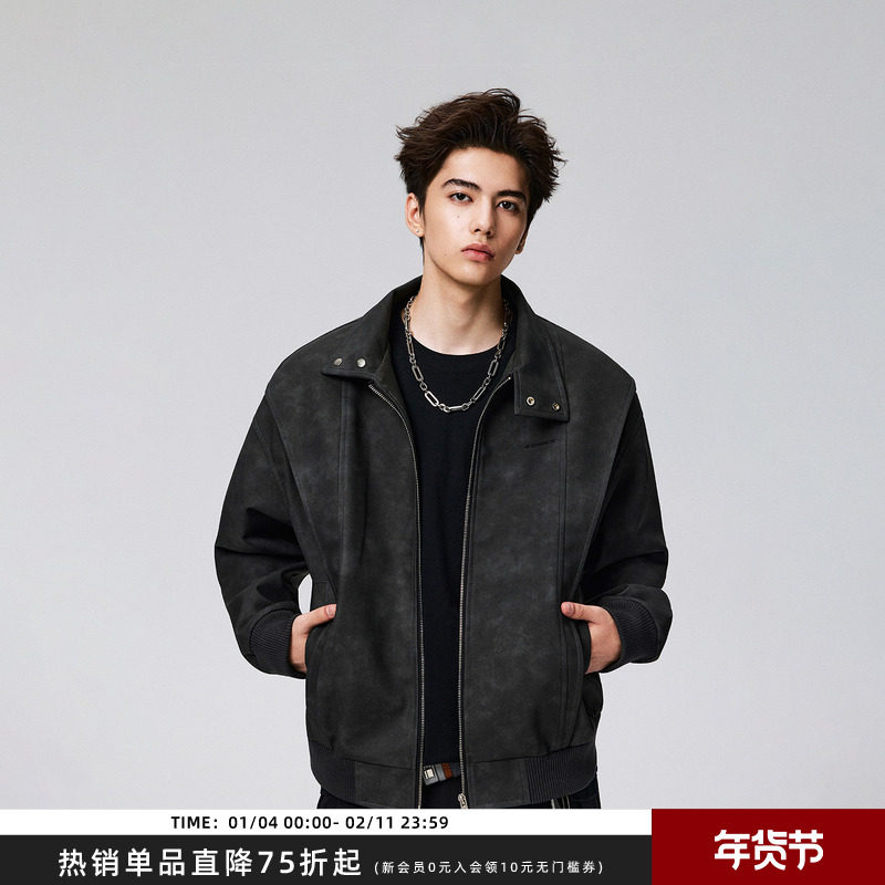 【Achock官方店】美式复古工装立领飞行员夹克新款痞帅机车外套男,男装,夹克,淘宝优惠券,粉丝福利购,淘宝优惠卷