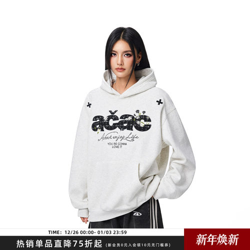 【Achock官方店】acac系列重工贴布刺绣帽衫外套潮牌连帽卫衣男女