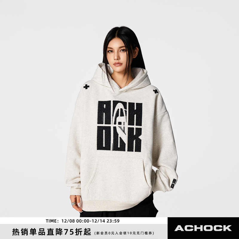 Achock重工刺绣连帽卫衣