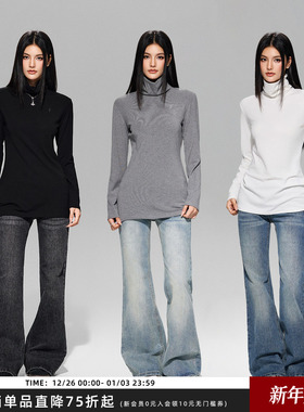 【Achock官方店】南区菲奥娜简约纯色高领保暖打底衫冬季新款T恤