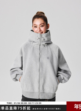 【Achock官方店】acac系列加绒加厚高领帽衫外套新款简约连帽卫衣