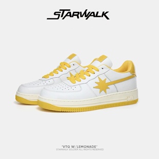 【易烊千玺同款】STARWALK白黑棕流星鞋复古百搭休闲板鞋星星潮鞋