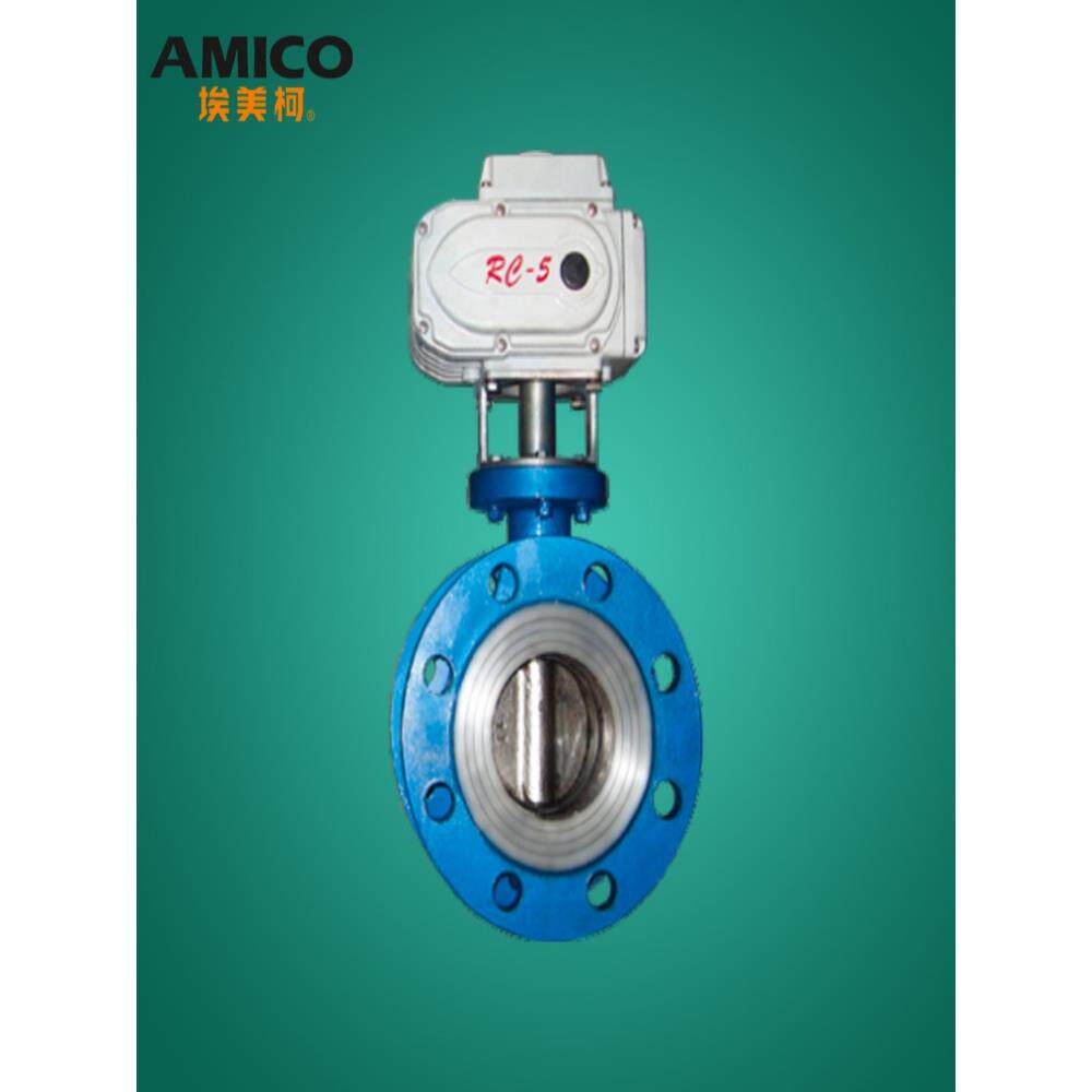 埃美柯电动调节阀d941x电动法兰式蝶阀软密封法兰式阀门9854