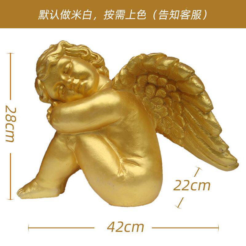 欧式玻璃钢人物雕塑艺术品客厅户外落地橱窗摆设美梦睡觉小天使