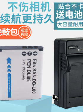 适用于三洋DB-L80电池充电器DLI88 Sanyo VPC-X1200 X1220 X1250 X1420 CG10 CG20 GH1 GH3 CG100CA100照相机