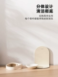 Meow Family Ceramic Ceramic Высокая наклонная кошачья чаша Защитная шея нелегко отменить зерновую миску, чтобы увеличить алиосовые кошки и собачьи горшки