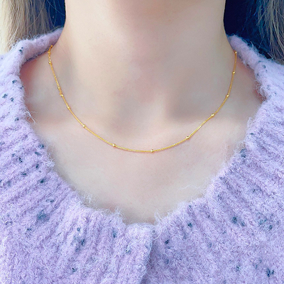 999足金满天星肖邦项链