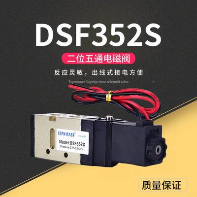 DSF352S电磁阀二位五通先导式气动换向阀气缸控制阀AC220V/DC24V