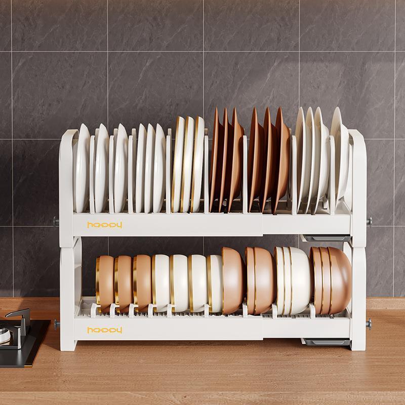 厨房伸缩碗架沥水架碗柜置物架家用台面多功能放碗盘碗碟收纳架盒