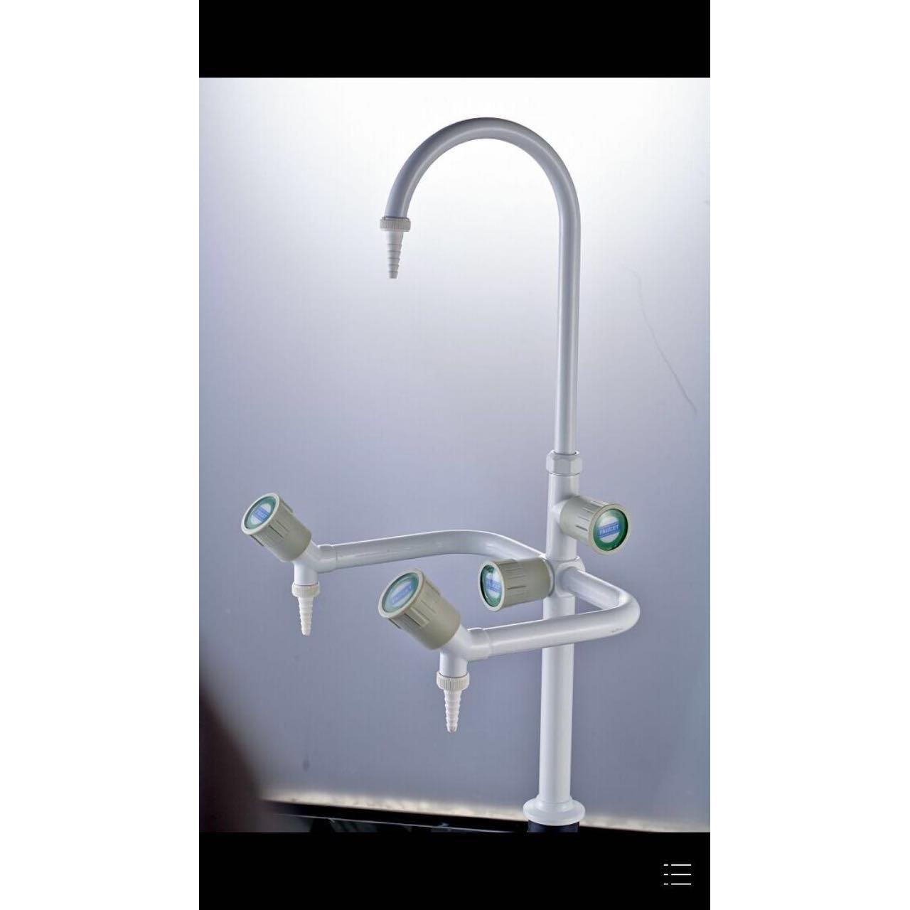 全铜实验室鹅颈三联三口孔冷热水龙头化验室医院工厂高教水嘴水咀