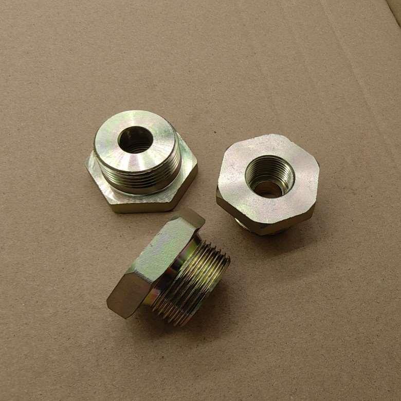 补芯外丝M33*2组-转内丝G1/2直牙4分高压铁材料外表镀锌0433