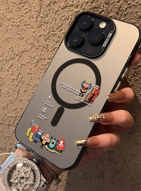 玲玲小怪兽适用苹果16/15promax手机壳magsafe磁吸iPhone14plus保护套车载无线充电12p个性创意ip11卡通13