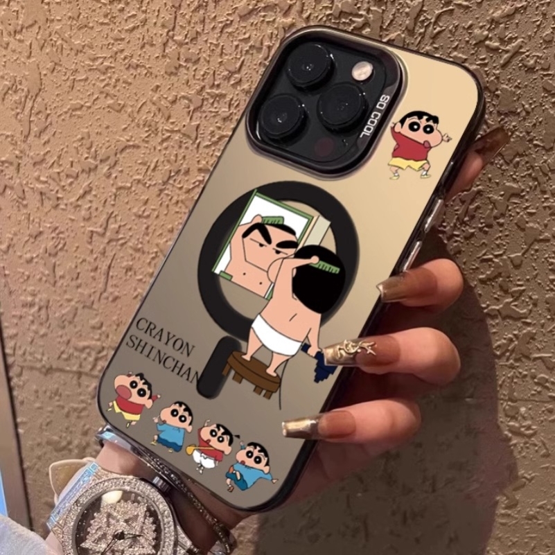 玲玲磁吸适用于苹果16/15promax手机壳高级iPhone14新款13pro无线充12蜡笔小新11卡通plus趣味16男女款保护套