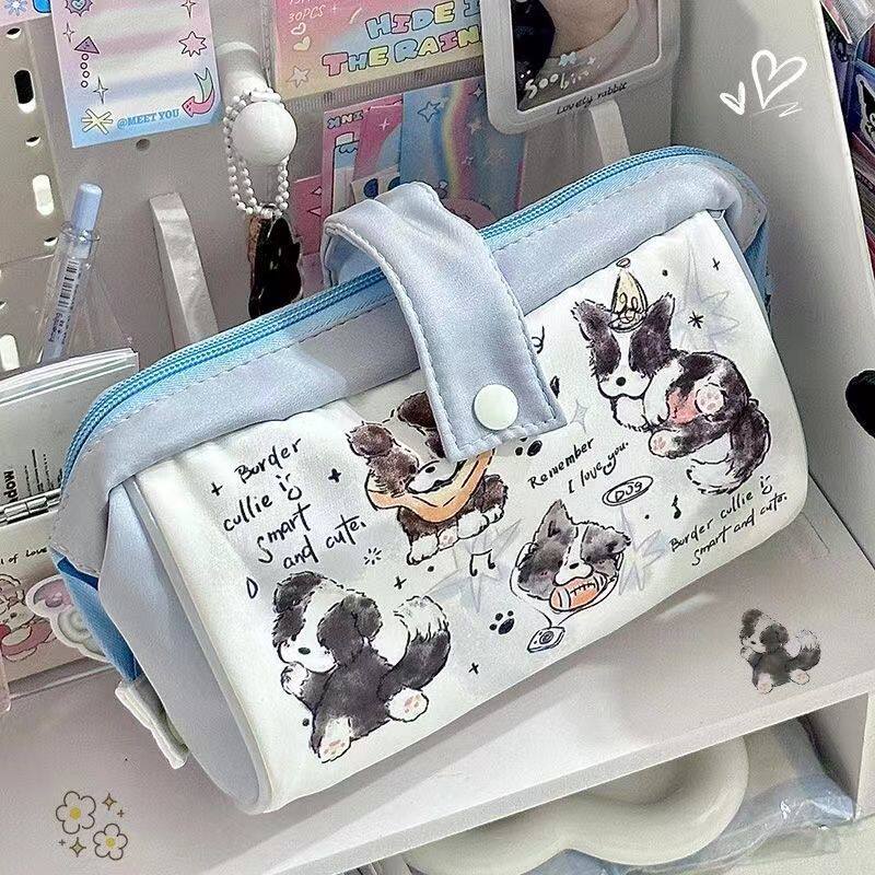 原创小边牧笔袋文具盒大容量文具袋初高中便携铅笔收纳盒女生可爱