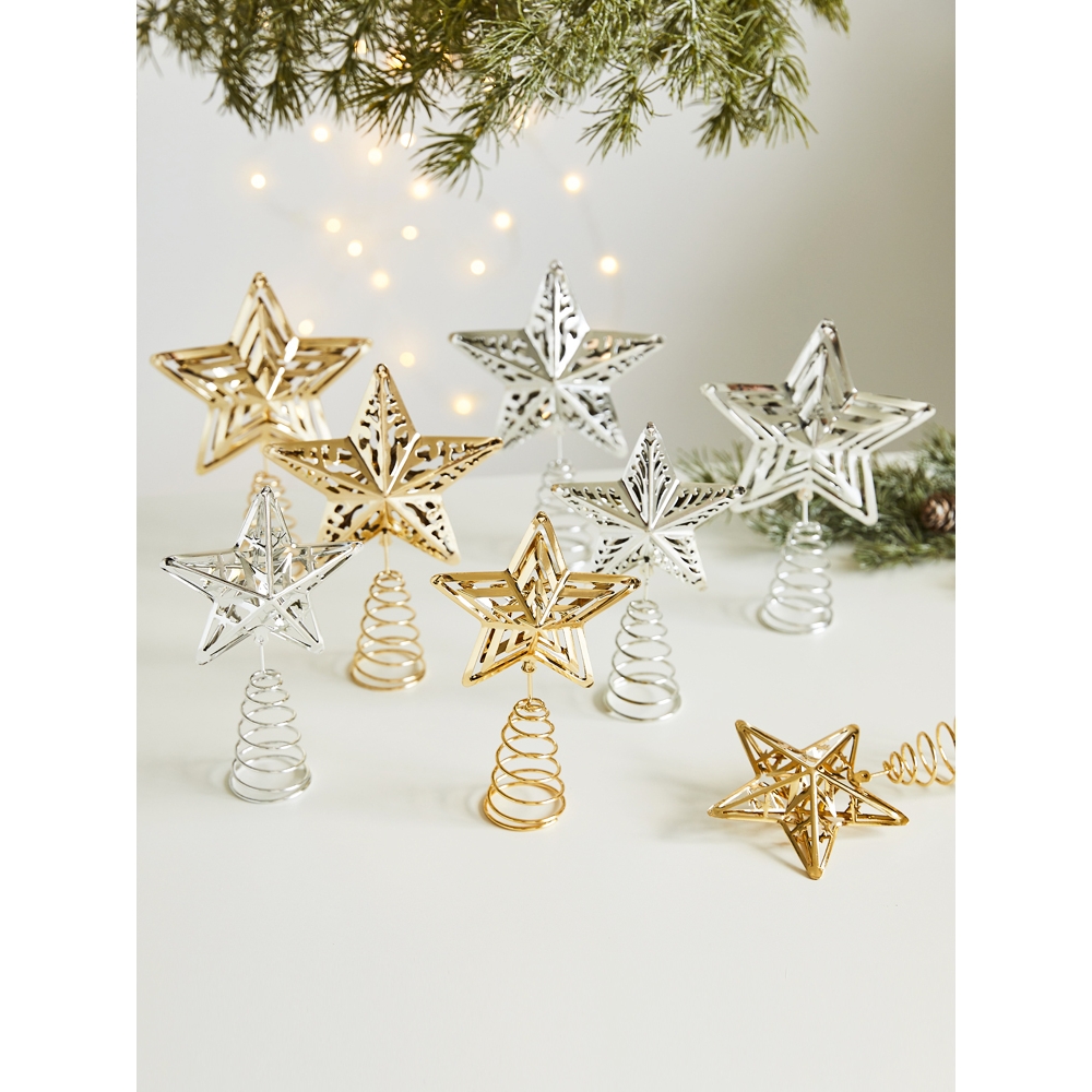 圣诞节装饰品铁艺树顶星镂空酒店橱窗场景布置拍照道具五角星摆件