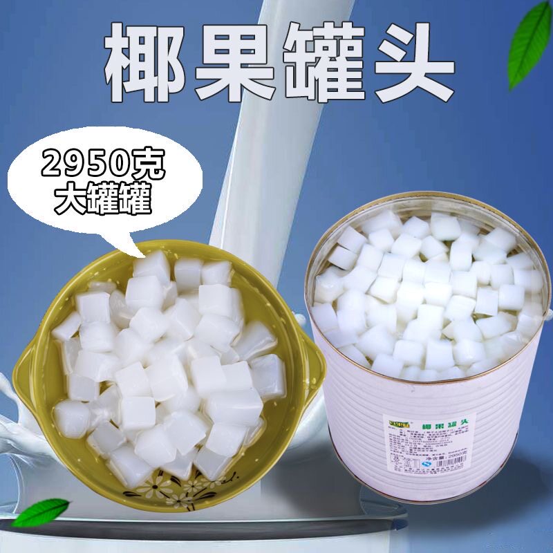 新鲜椰果罐头6斤大瓶商用罐装披萨蛋糕3kg新鲜椰果粒水果罐头批发