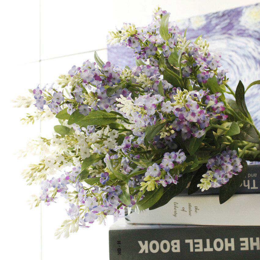 上新 仿真花5杈薰衣草 鼠尾草家居装饰 假花摄影