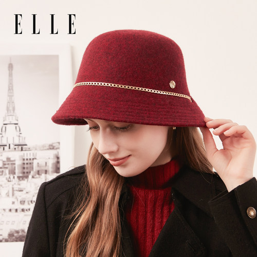 盆帽ELLE羊毛时尚秋冬季