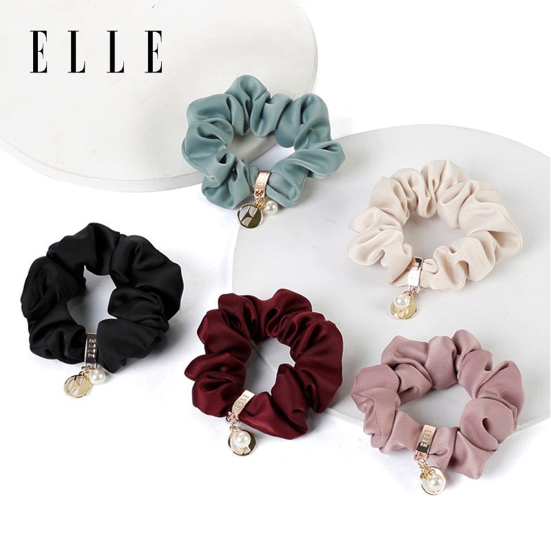 ELLE红色大肠发圈头绳女可爱高弹力发饰扎头发头饰仿珍珠送礼礼盒