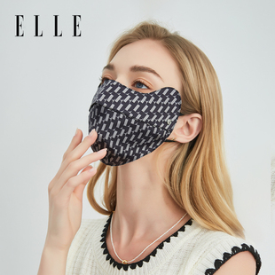 护眼角口罩 ELLE100%桑蚕丝面罩女夏季 6A级19姆米双层真丝防晒