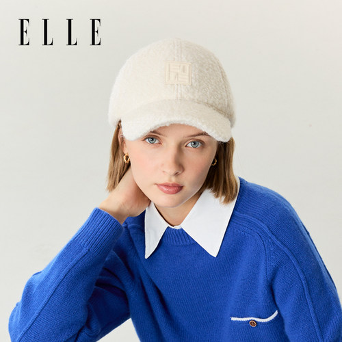 ELLE羊羔绒棒球帽女款保暖