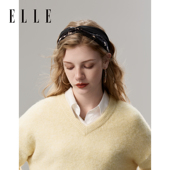 宽边高颅顶发卡头饰高级感外戴洗脸新款 ELLE法式 复古印花发箍女款