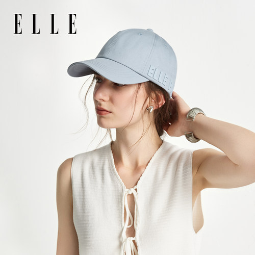 ELLE防晒棒球帽女士夏季时尚百搭防紫外线纯棉鸭舌帽子大头围新款