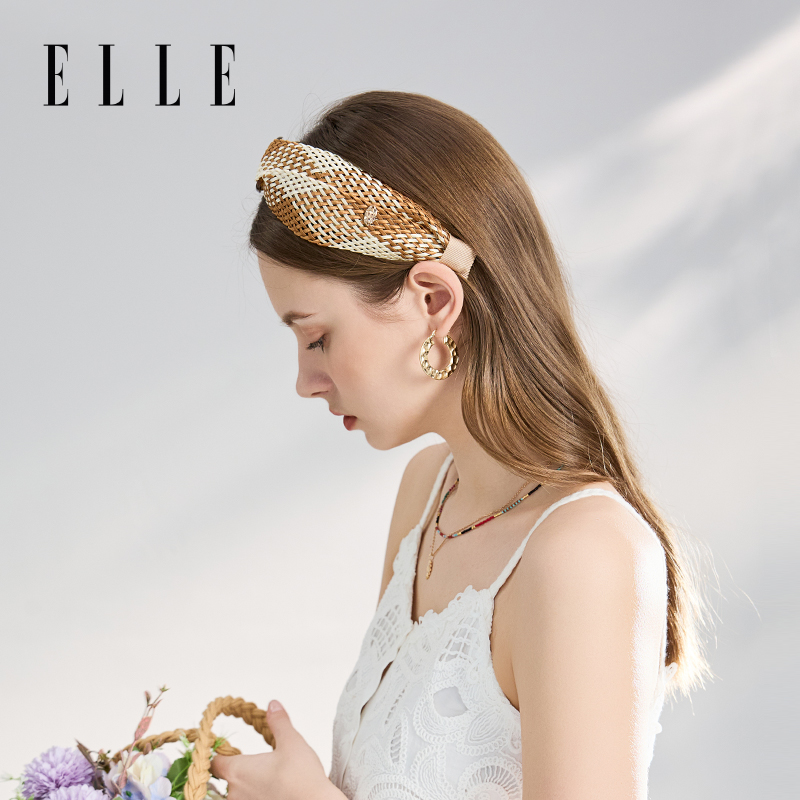ELLE发箍女时尚洗脸日常外戴宽边高颅顶简约洋气头饰发饰送礼礼盒