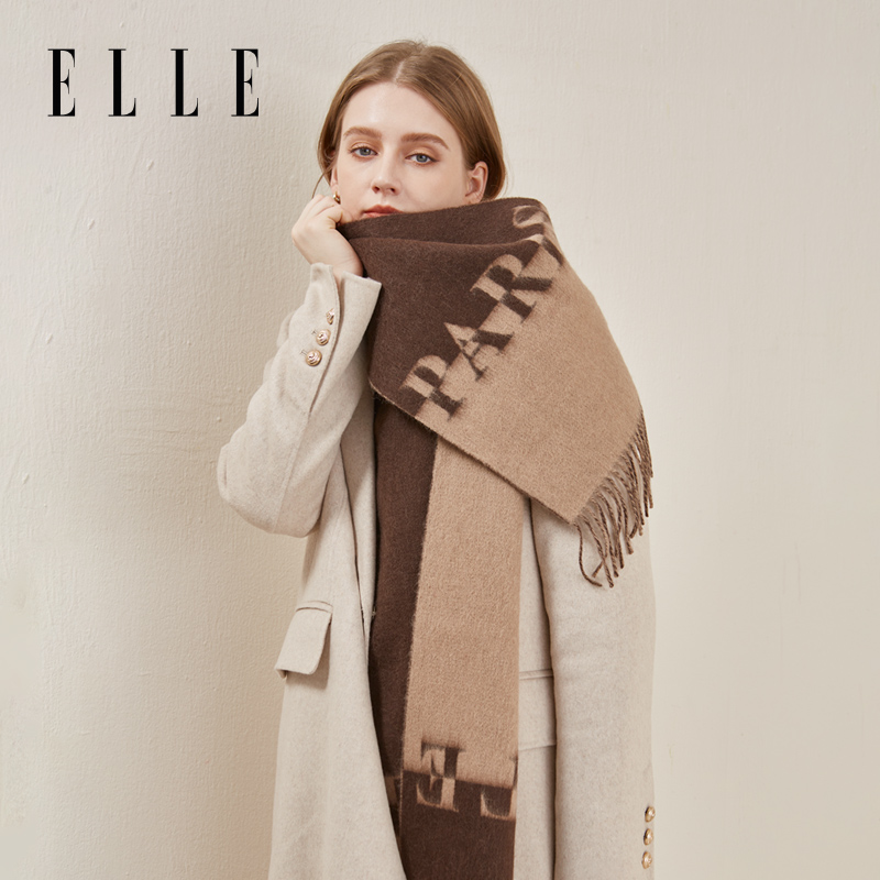 ELLE秋冬季女士羊毛围巾