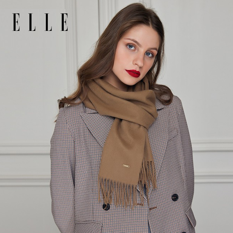 ELLE100%羊绒围巾女冬季送礼
