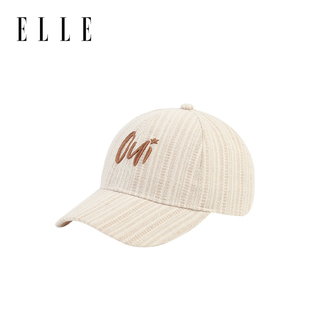 ELLE立体刺绣棒球帽女士夏季 防晒防紫外线大头围鸭舌帽子 户外时尚