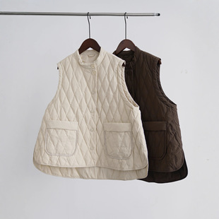 原创高级感白鸭绒马甲羽绒外穿轻薄款 背心女坎肩马夹W25343 冬季