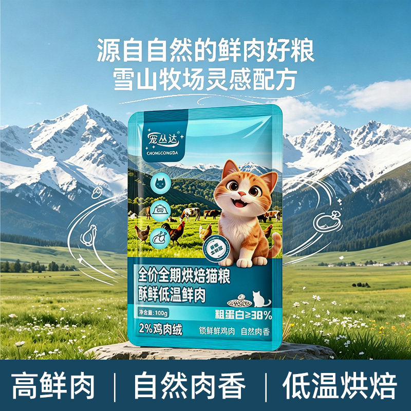 全价低温烘焙猫粮天然无谷成幼猫通用猫粮猫咪全阶段专用试吃装